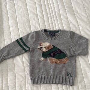 Polo Ralph Lauren Gray Sweater with Dog Design 2T
